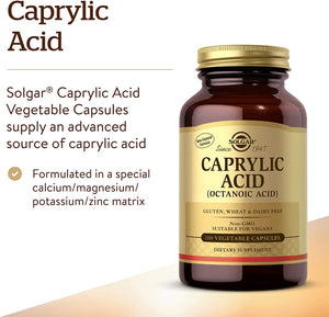 Solgar Caprylic Acid, 100 Vegetable Capsules