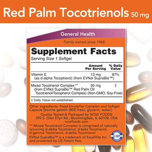 NOW Foods Red Palm Tocotrienols, 50 mg, 60 Softgels