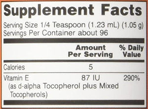 NOW Supplements E Liquid, 80% Mixed Tocopherols Antioxidant Protection 4 Fl Oz