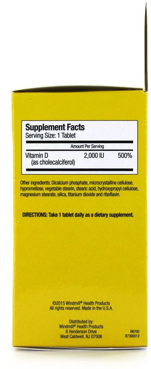 Vitamin D-3 2,000IU Healthy and Strong Bones, 60 Tablets