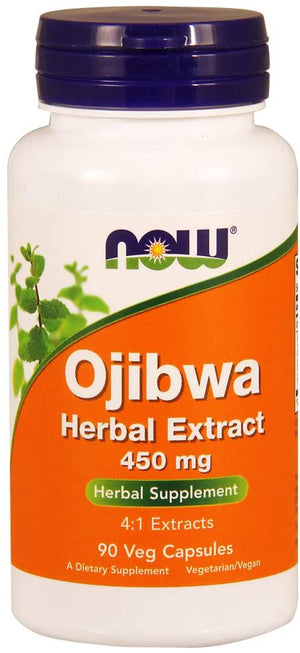 NOW Ojibwa Herbal Extract 450 mg, Concentrated Blend of High Quality, Alcohol-fFree, 4:1 Herbal Extracts, 90 Veg Capsules
