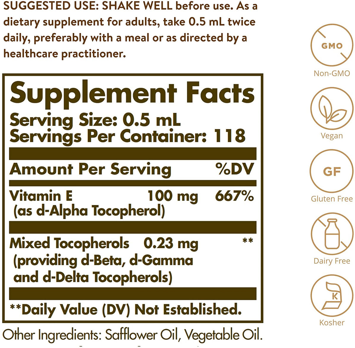 Solgar Vitamin E Liquid, 2 fl oz