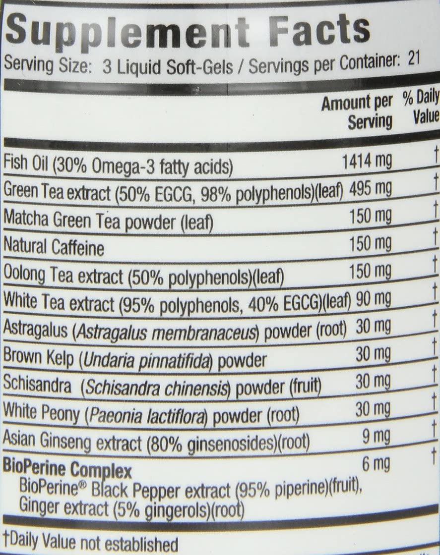 Oolong &amp; Matcha Tea EGCG by Irwin Naturals, Supports Health Weight and Metabolism, 63 Liquid Softgels