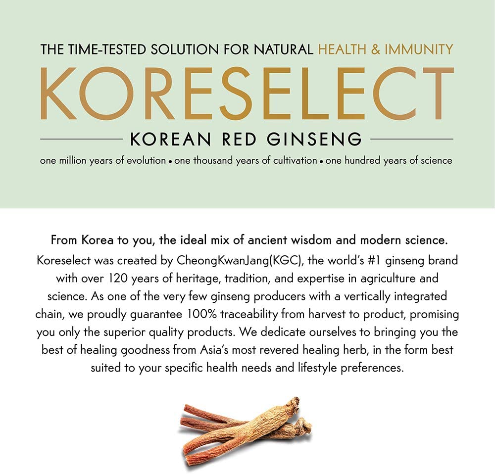 Wellness Red Ginseng Extract - Genuine KGC Dietary Supplement with 6 Years Grown Korean Red Panax Ginseng Root. Non-GMO, Gluten-Free, No Artificial or Preservatives - 45 Vegan Softgels