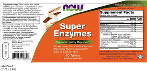 NOW Supplements, Super Enzymes, Formulated with Bromelain, Ox Bile, Pancreatin and Papain, Super Enzymes, 90 Tablets