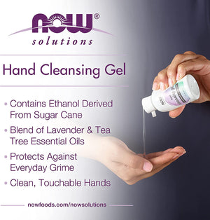 NOW Solutions, Hand Cleansing Gel, Vegan, Ethanol, Moisturizer, 2 fluid ounce