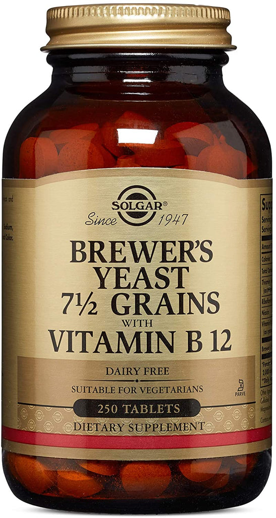 Solgar Brewer's Yeast Grains with Vitamin B12, 250 Tablets