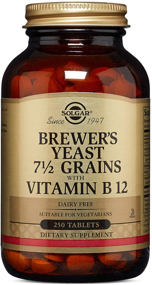 Solgar Brewer's Yeast Grains with Vitamin B12, 250 Tablets