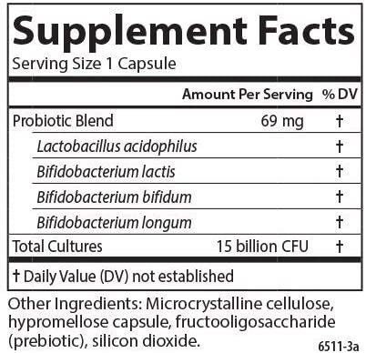 Carlson - Probiotics, 15 Billion CFU, Lactobacillus &amp; Bifidobacteria, Digestive Health, Gastrointestinal Health &amp; Immune Support, 30 Vegetarian Capsules