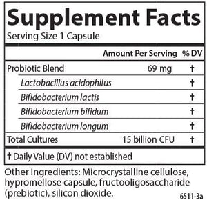 Carlson - Probiotics, 15 Billion CFU, Lactobacillus & Bifidobacteria, Digestive Health, Gastrointestinal Health & Immune Support, 30 Vegetarian Capsules