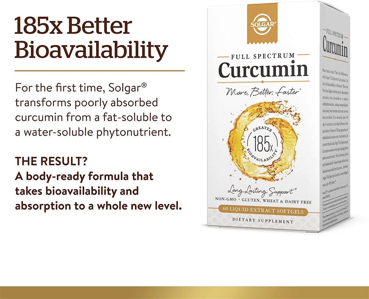 Solgar Full Spectrum Curcumin, 60 Liquid Extract Softgels