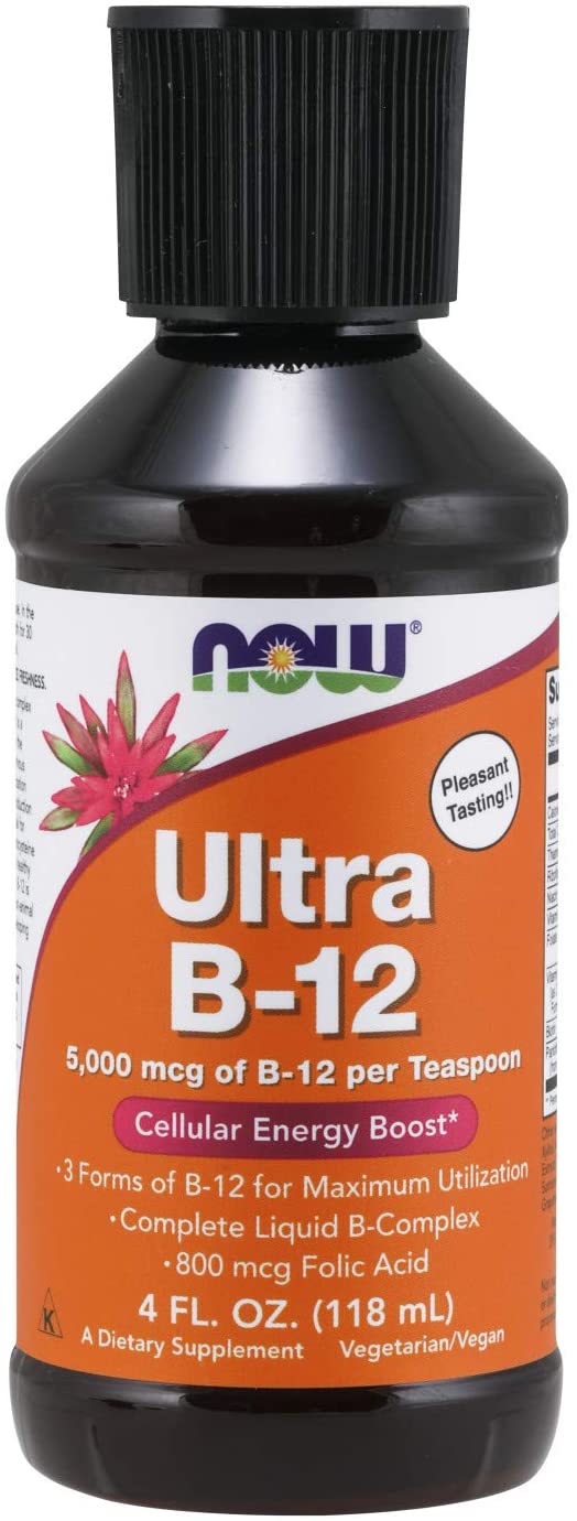 Ultra B-12, Liquid, 800 mcg Folic Acid, Cellular Energy Production*, 4-Ounce