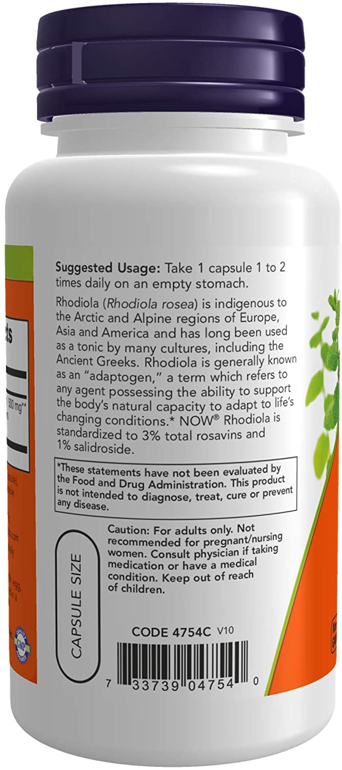 NOW Rhodiola, 500 mg, 60 Veg Capsules
