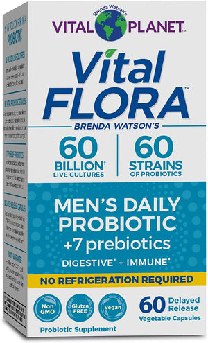 Vital Planet - Vital Flora 60/60 Shelf Stable Men's Probiotic 60 Capsules