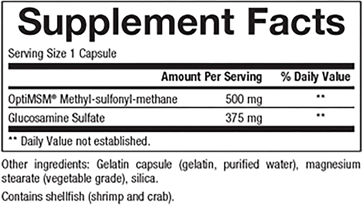 MSM &amp; Glucosamine Sulfate, Supports Structural Integrity of Joints &amp; Connective Tissue, 90 Capsules