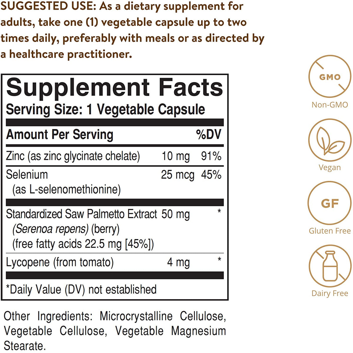 Solgar Saw Palmetto &amp; Lycopene Complex, 50 Vegetable Capsules