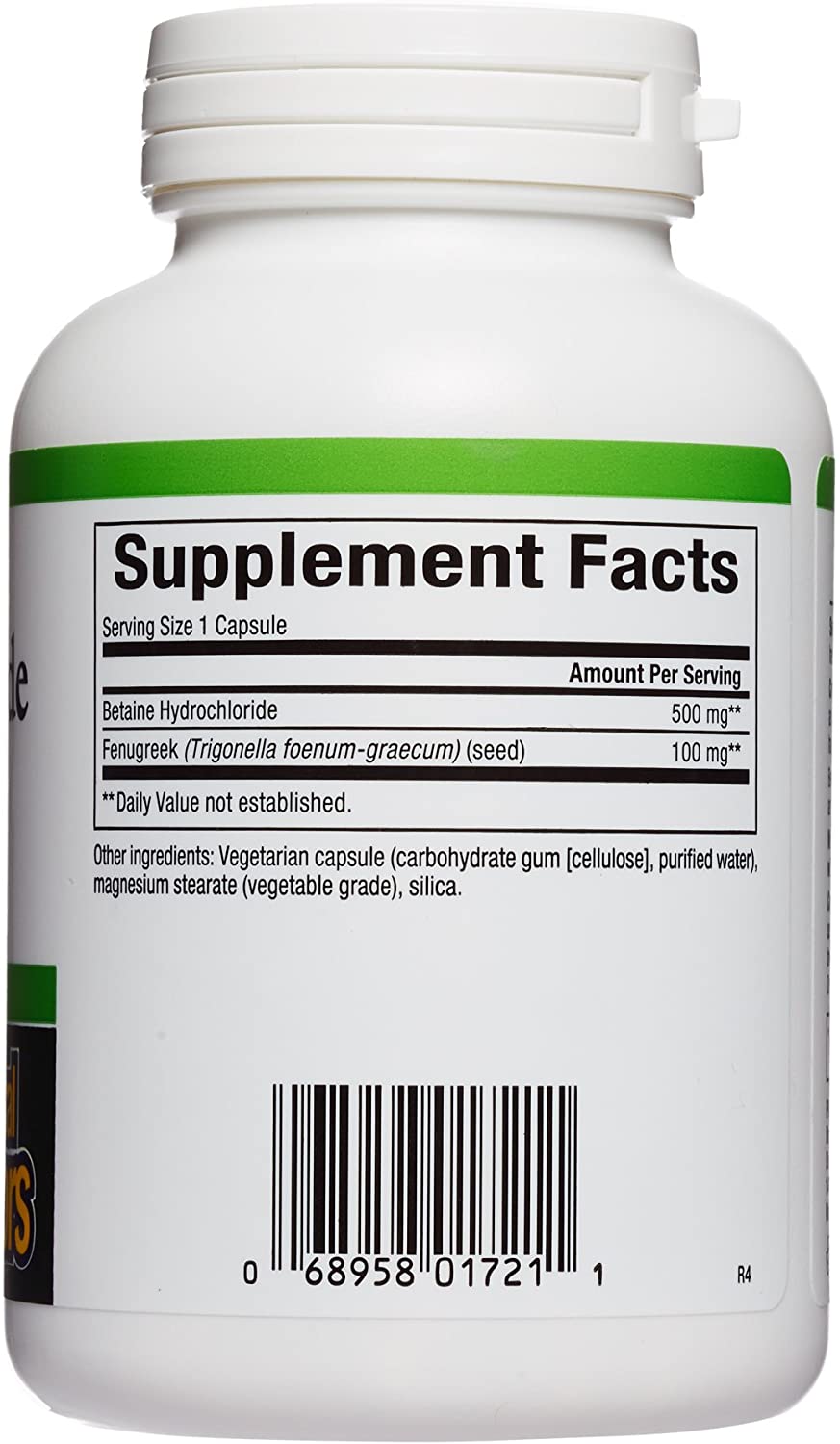 Natural Factors, Betaine HCL 500 mg, Supports Healthy Digestion and a Healthy Microbiome, 180 capsules (180 servings)