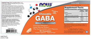 NOW Foods Chewable GABA Natural Orange, 90 Chewables