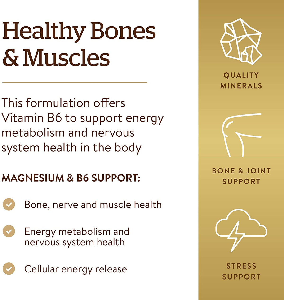 Solgar Magnesium with Vitamin B6 - 100 Tablets - Promotes Healthy Bone Mineralization, Supports Nerve &amp; Muscle Function - Non-GMO, Gluten Free, Dairy Free, Kosher - 33 Servings