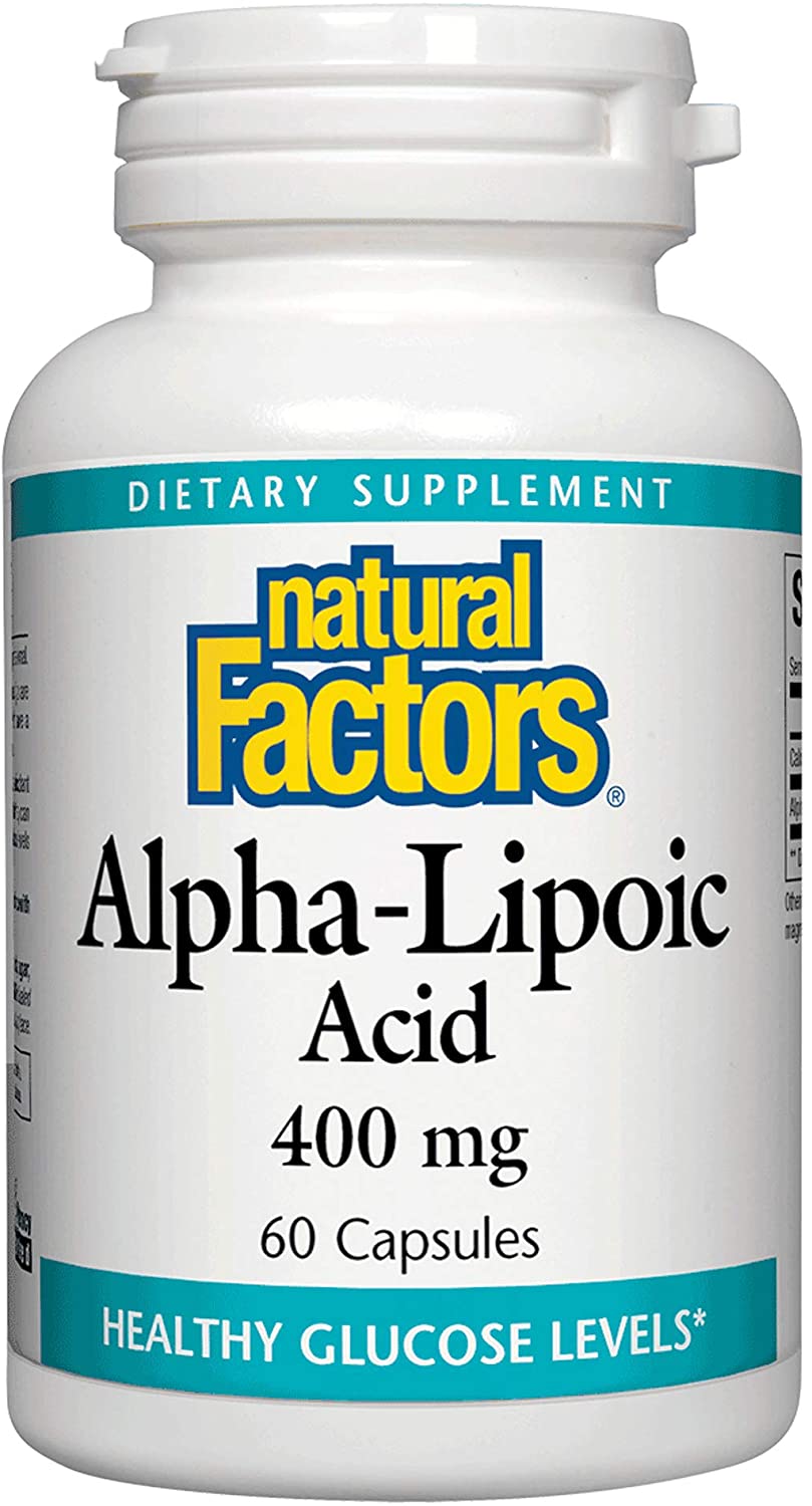 Natural Factors Alpha-Lipoic Acid 400 mg, Whole Body Antioxidant Support, 60 Capsules