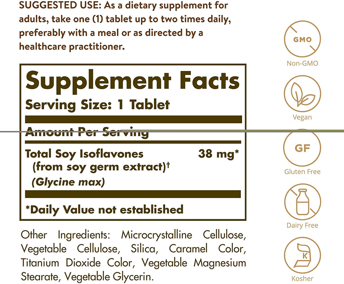 Solgar – Non-GMO Super Concentrated Isoflavones, 120 Tablets