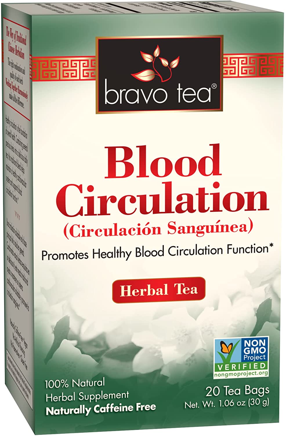 BRAVO TEAS&amp;HERBS Blood Circulation Herbal Tea, Caffeine Free, 20 Count
