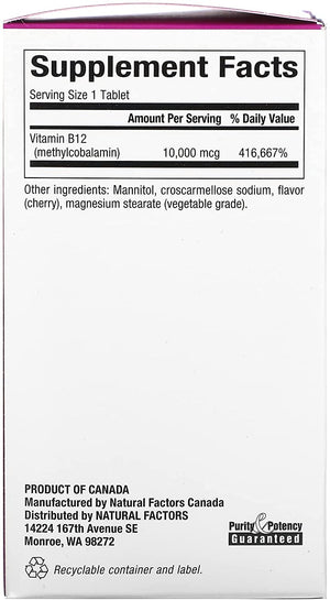 B12-Methylcobalamin 10000mcg 30 Chew Tab