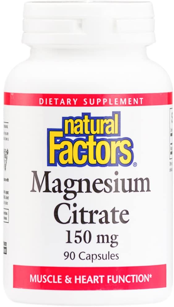 Natural Factors Magnesium Citrate, 150 mg, 90 Capsules