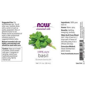 NOW Foods Essential Oils Basil, 1 fl oz