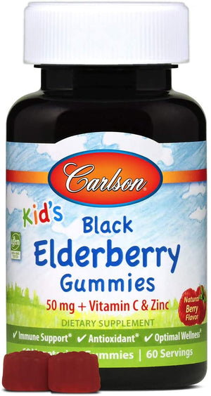 Carlson - Kid's Black Elderberry Gummies. 60 Gummies