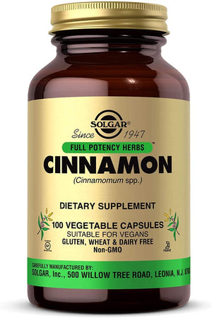 Solgar Cinnamon, 100 Vegetable Capsules