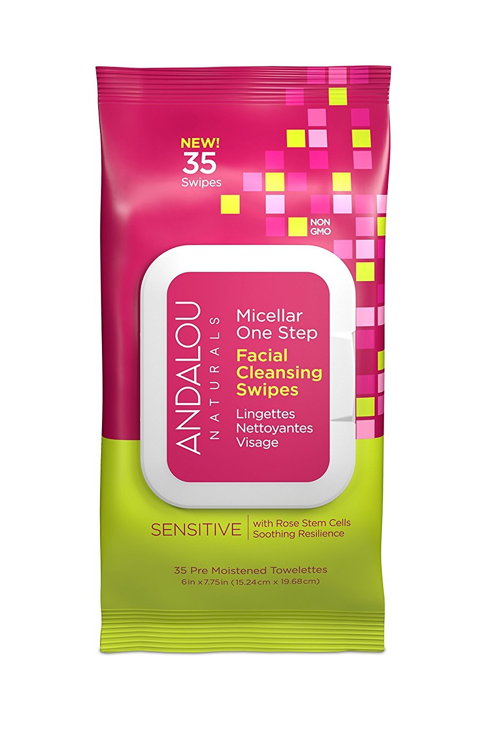 Andalou Naturals Micellar Facial Swipes, 35 Count