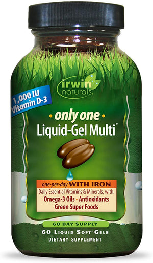 Irwin Naturals Only One Liquid-Gel Multi™ With Iron, 60 Liquid Softgels