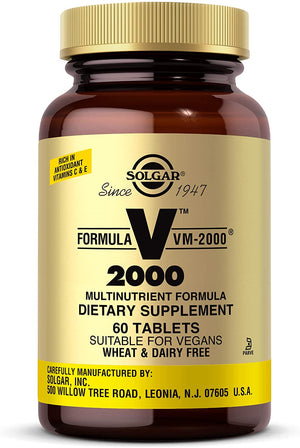 Solgar Formula VM-2000 (Multinutrient System), 60 Tablets - Premium Quality Multiple - Contains Zinc - Supports A Healthy Immune System - Vegan, Dairy Free, Kosher - 30 Servings