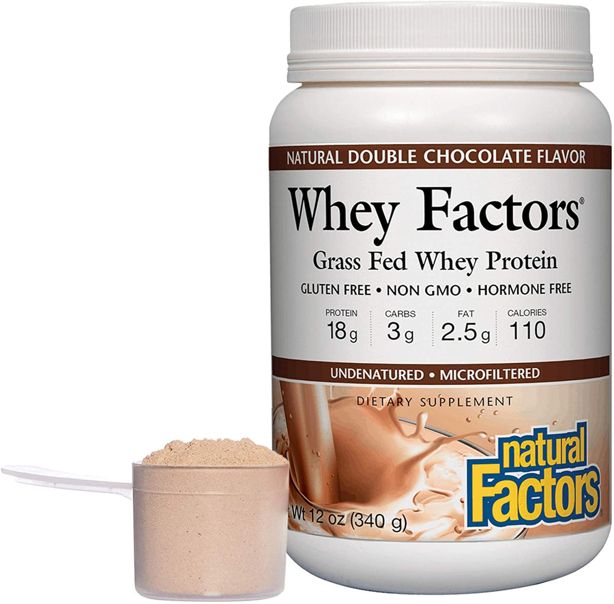 Natural Factors Whey Factors® Double Chocolate, 12 oz