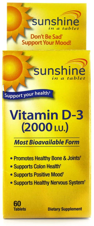 Vitamin D-3 2,000IU Healthy and Strong Bones, 60 Tablets