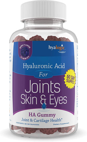 Hyalogic Hyaluronic Acid For Joints Skin & Eyes Berry, 60 Gummies