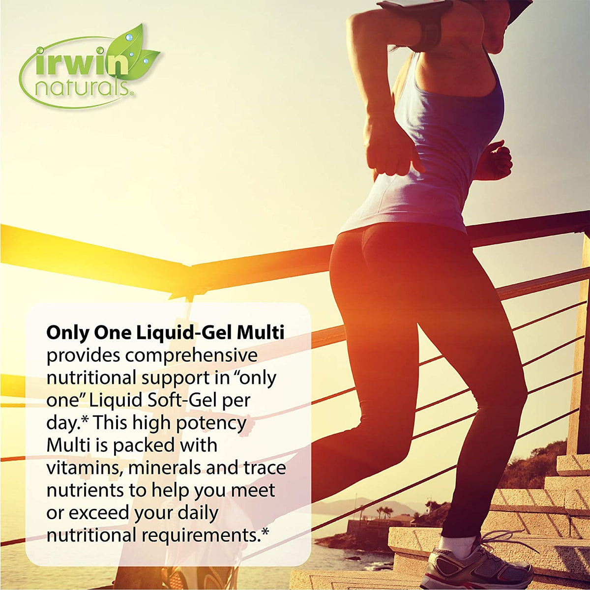 Irwin Naturals Only One Liquid-Gel Multi with Iron - 60 Liquid Softgels - Daily Essential Vitamins, Minerals, Antioxidants, Omega-3s &amp; Green Super Foods