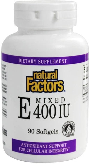 Natural Factors - Vitamin E Mixed 400 IU, Antioxidant Support for Cellular Integrity, 90 Soft Gels