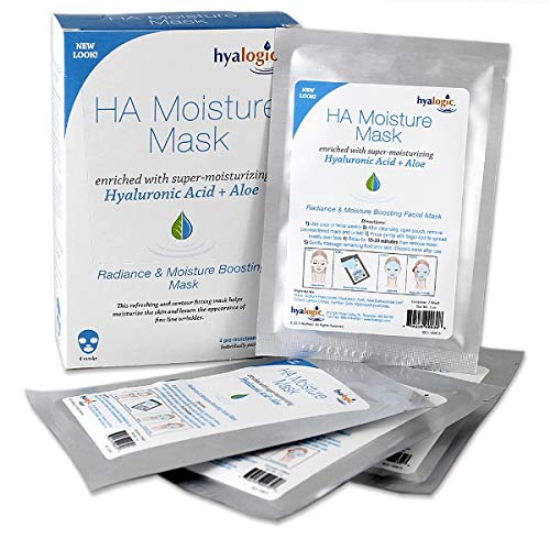 Hyaluronic Acid Moisturizing Face Mask Sheet | Hydrating Facial Cleaner| Radiance Boost Mask | Paraben &amp; Gluten Free Face Mask for Women | (Pack of 4 sheets)