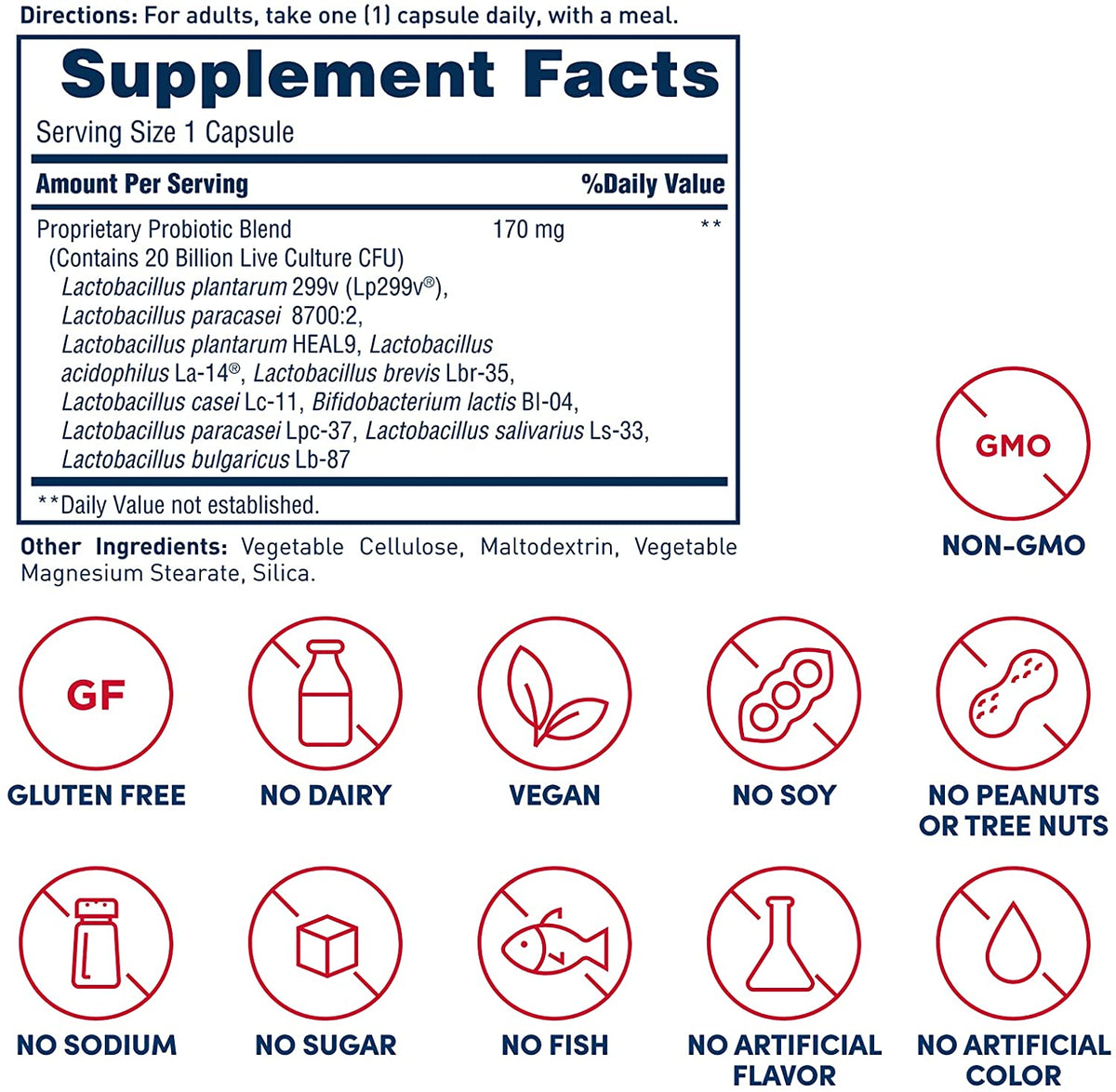 American Health Daily Care Probiotic Complex, 20 Billion Microorganisms, Clinically Studied Strains, Advanced Support for Everyday Digestive &amp; Immune Health, 60 Count