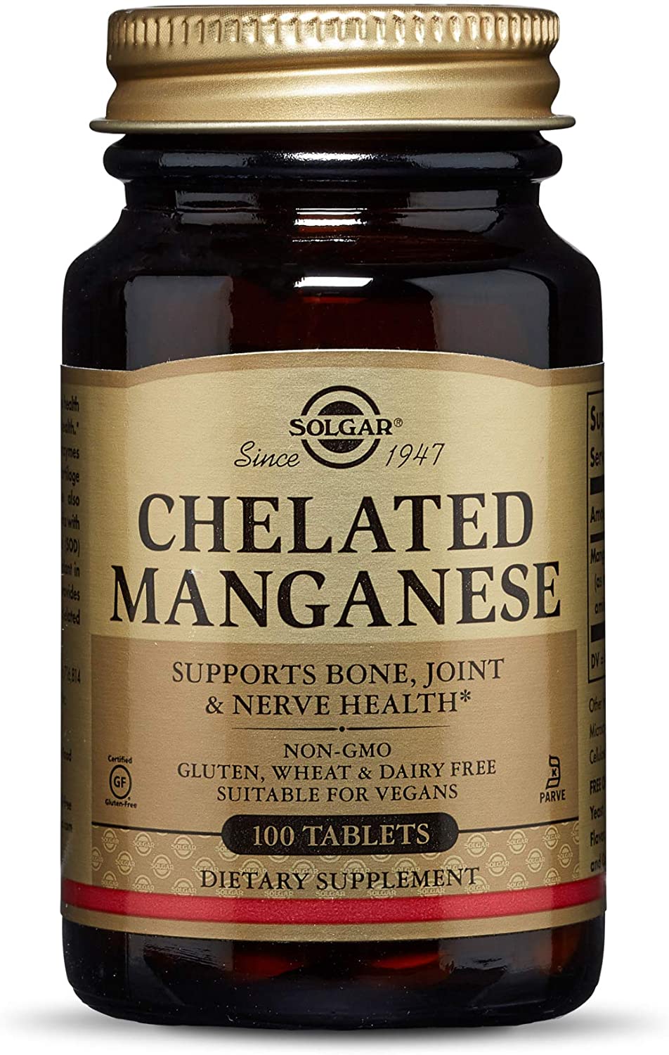 Solgar Chelated Manganese - 100 Tablets