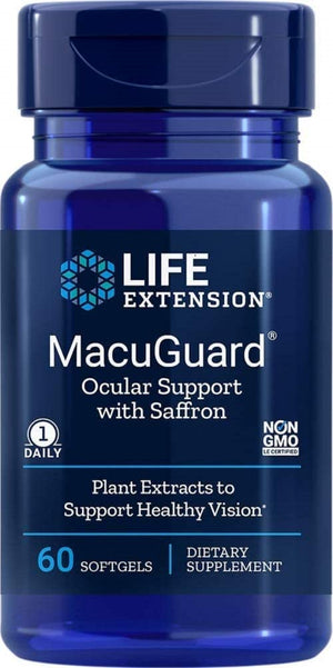 Life Extension MacuGuard® Ocular Support with Saffron, 60 Softgels