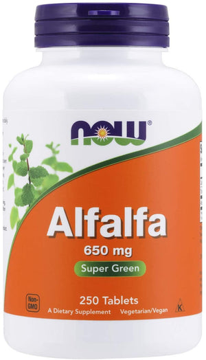 NOW Alfalfa, 650 mg, 250 Tablets