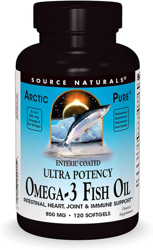 Source Naturals ArcticPure Enteric-Coated Ultra-Potency 850 mg Omega-3 Fish Oil - 120 Softgels