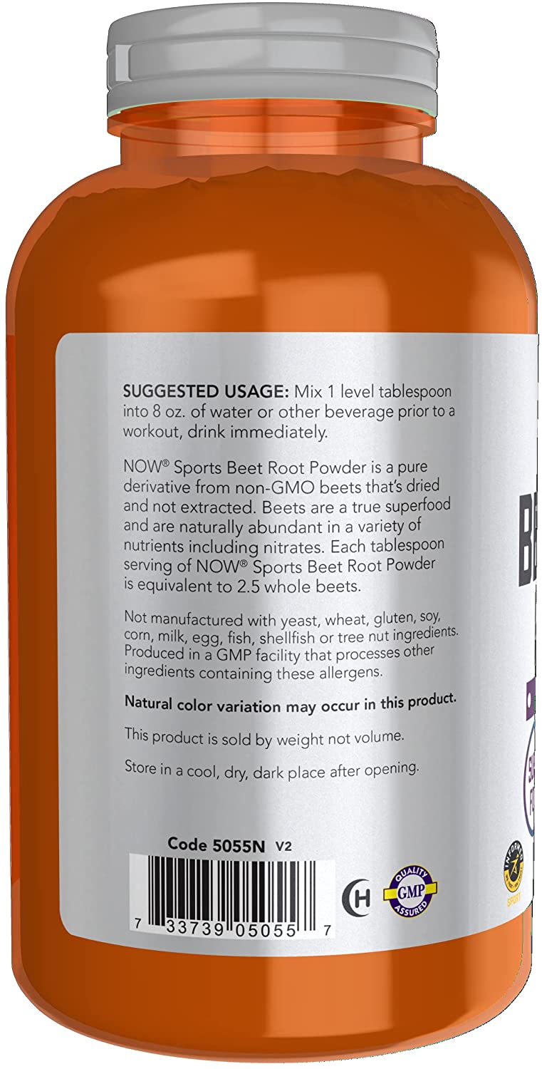 NOW Foods Sports Nutrition, Beet Root Powder, Super Food With Naturally Occurring Nitrates, 12-Ounce