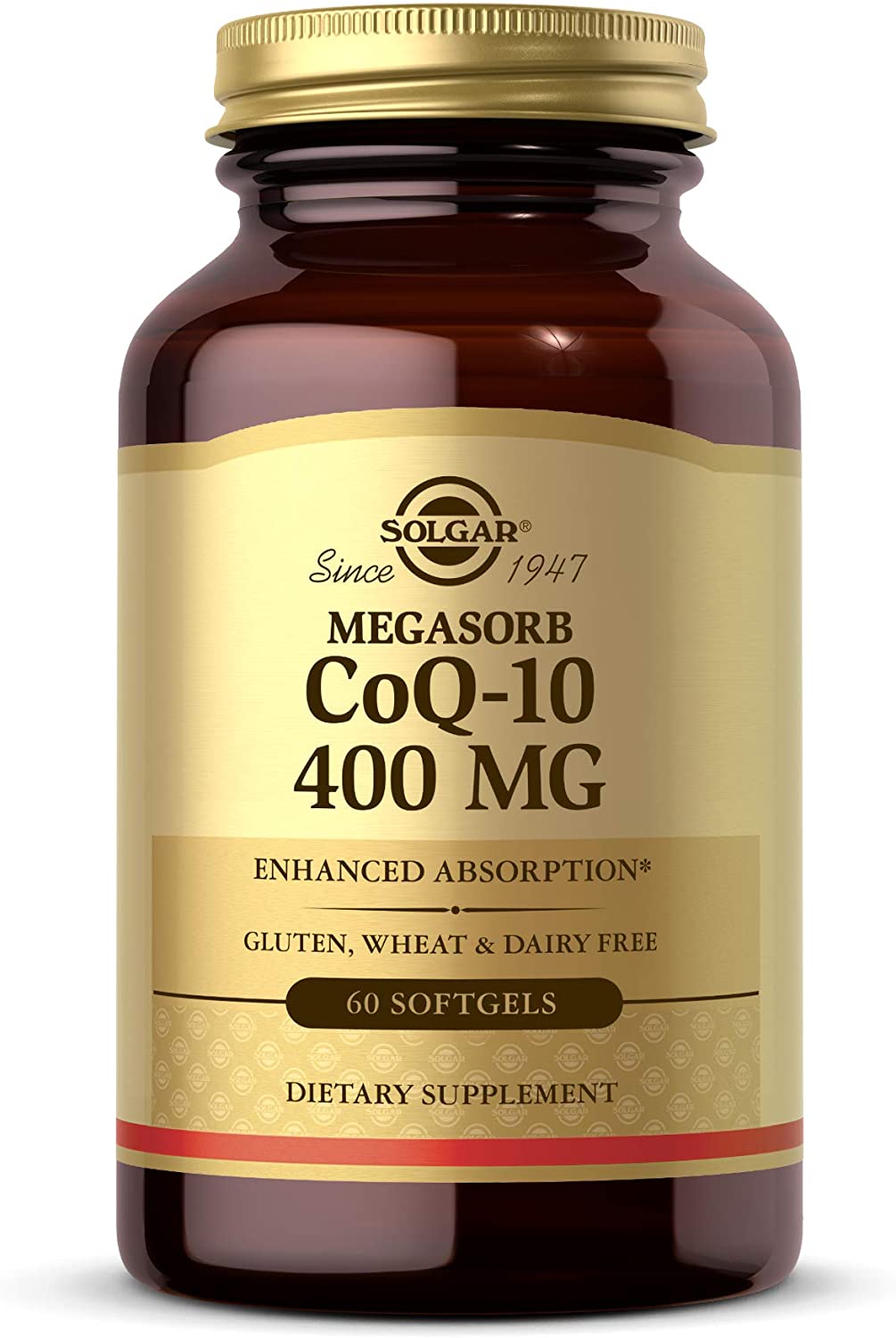 Solgar Megasorb CoQ-10 400 mg, 60 Softgels - Supports Heart &amp; Brain Function - Coenzyme Q10 Supplement - Enhanced Absorption - Gluten Free, Dairy Free