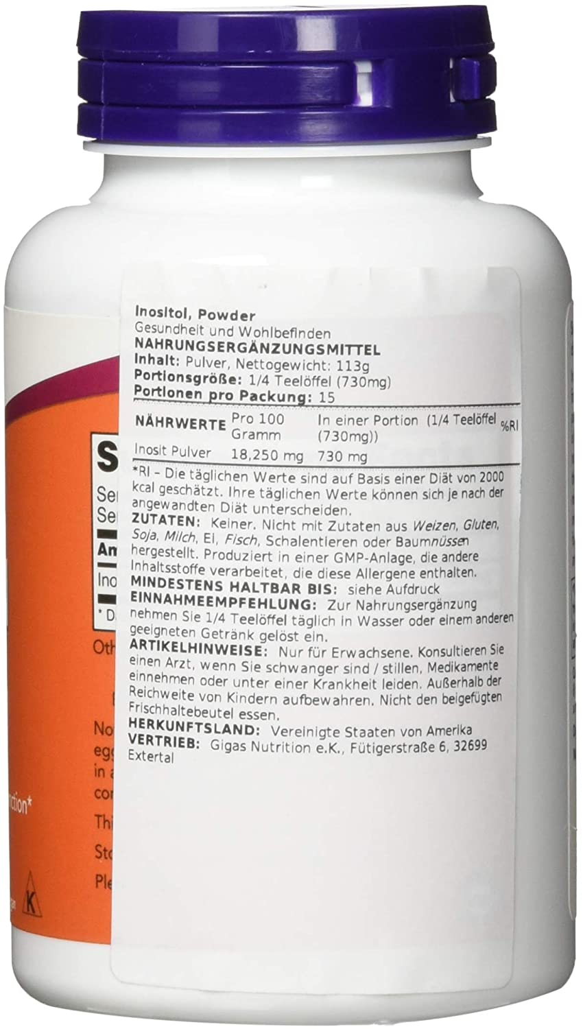 NOW Foods Inositol Powder, 4 oz
