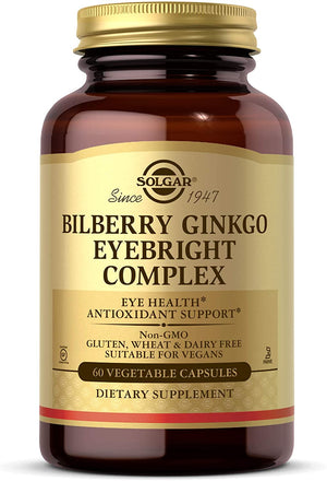 Solgar Bilberry-Ginkgo Eyebright Complex, 60 Vegetable Capsules