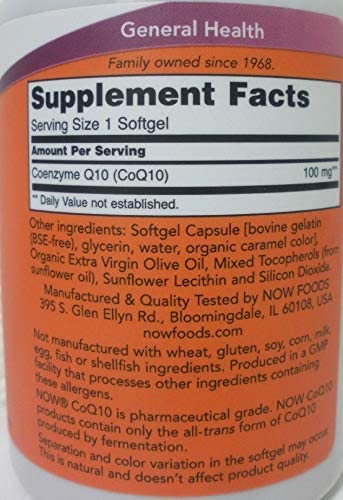 NOW Foods Supplements, CoQ10 (Coenzyme Q10) 100 mg, Pharmaceutical Grade, Cardiovascular Health*, 150 Softgels